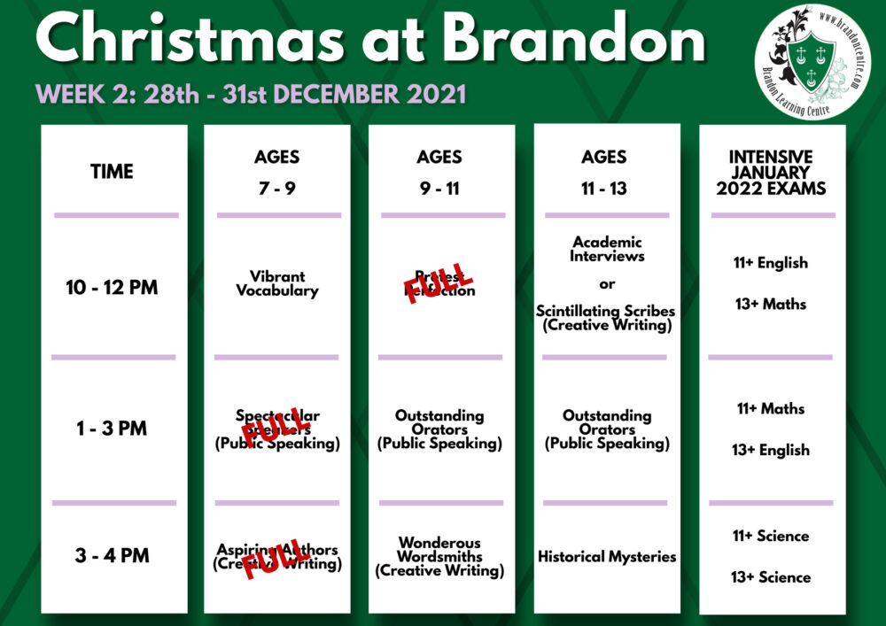 Brandon Christmas Classes
